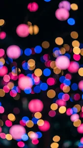 Abstract Night City Neon Bokeh Light Orbs