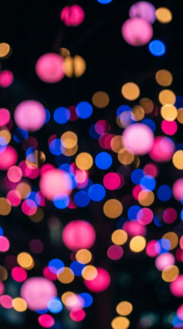 Abstract Night City Neon Bokeh Light Orbs - Free mobile Wallpaper