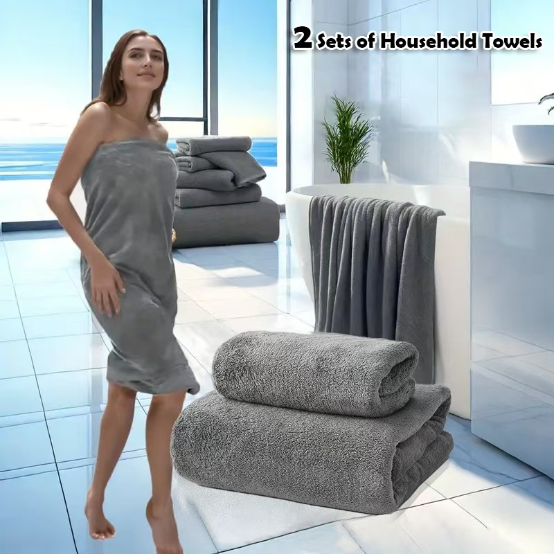 Coral Fleece Towel and Bath Towel Set