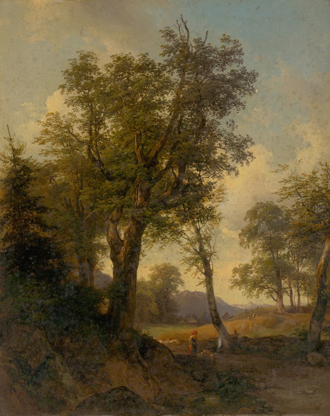Alpine Landscape with Trees in the Foreground 1852