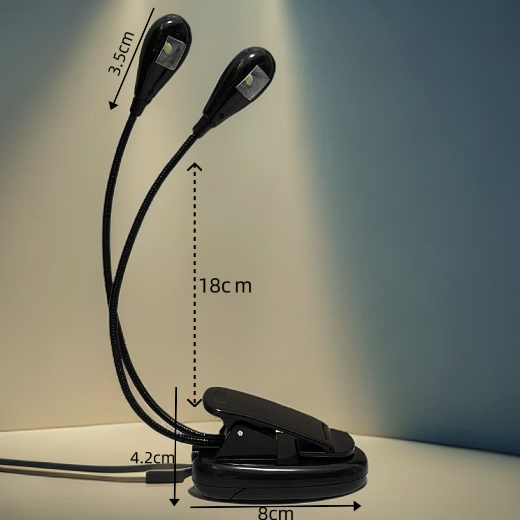 LED music stand light with clip, flexible