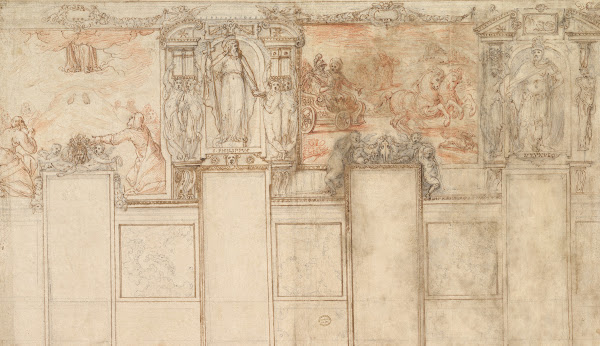 Design for a Wall Decoration Representations of the Ascension and of the Convers