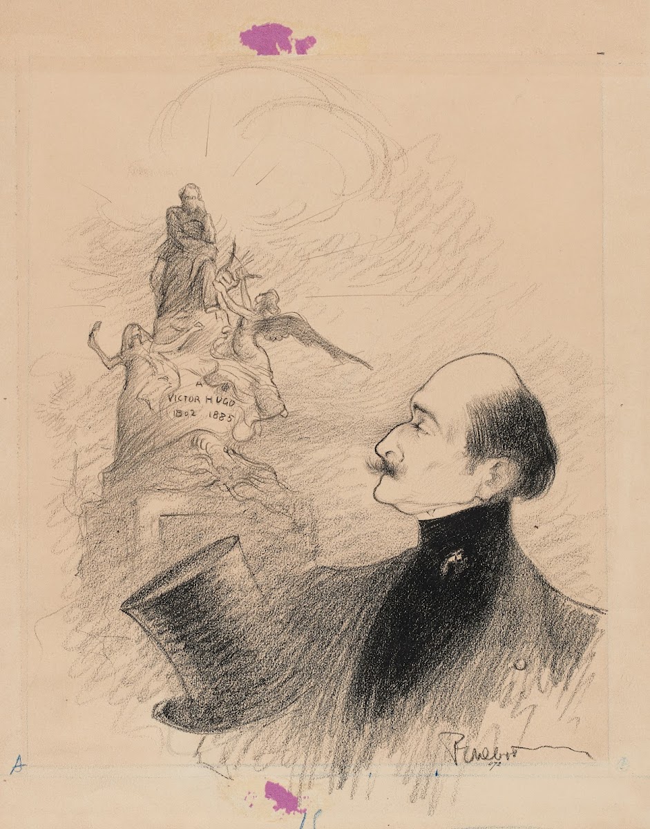Edmond Rostand devant le monument de Victor Hugo 1902