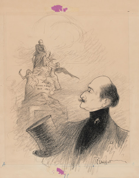 Edmond Rostand devant le monument de Victor Hugo 1902