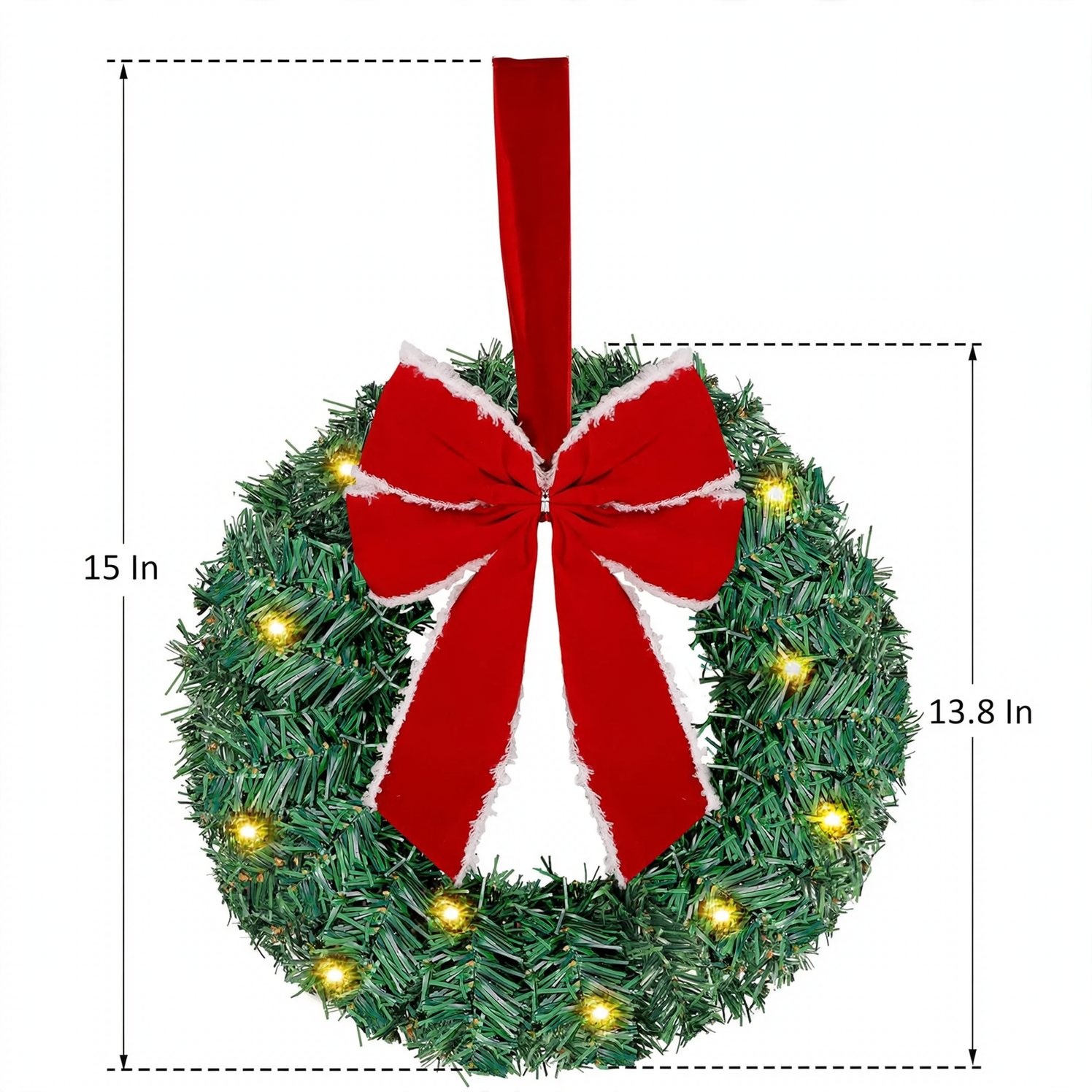 Christmas wreath with ribbon, 25 cm