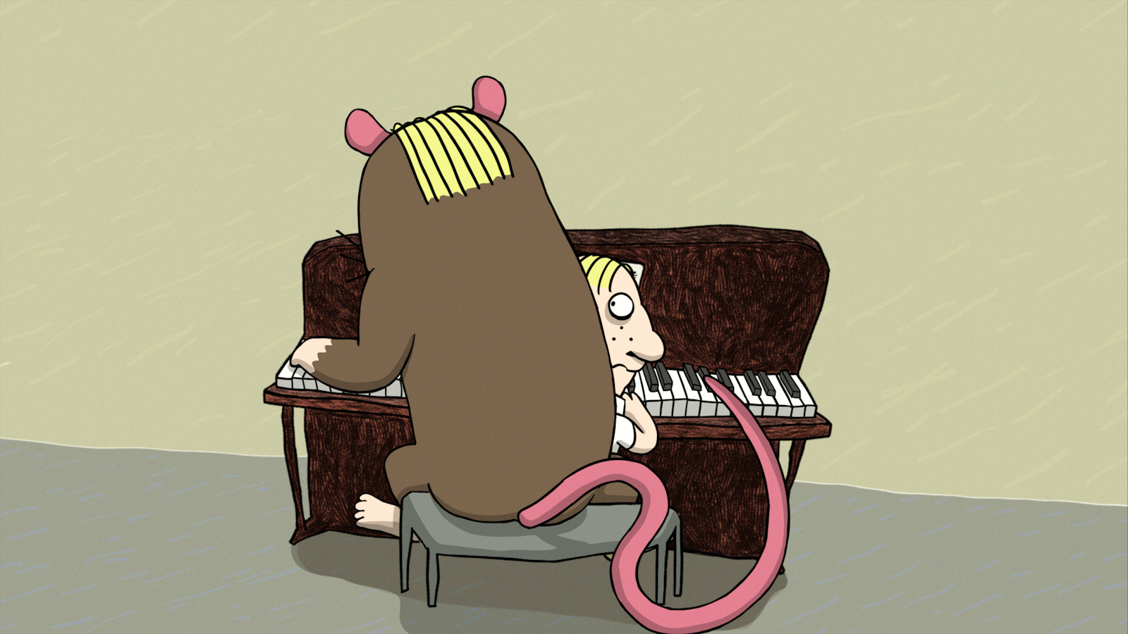 On the mat outside my door