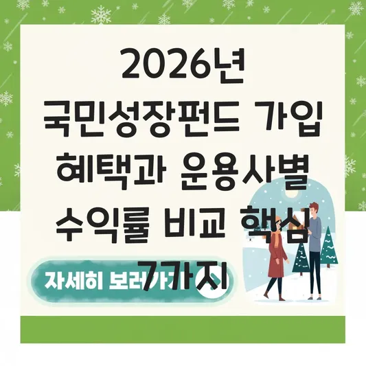 국민성장펀드 가입 혜택 및 운용사별 수익률 비교 정보 대표 이미지
