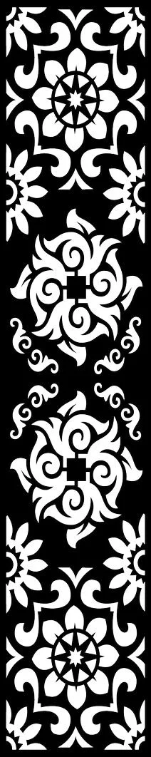Ornate Floral Scrollwork Panel Free SVG for Laser Cutting and Engraving