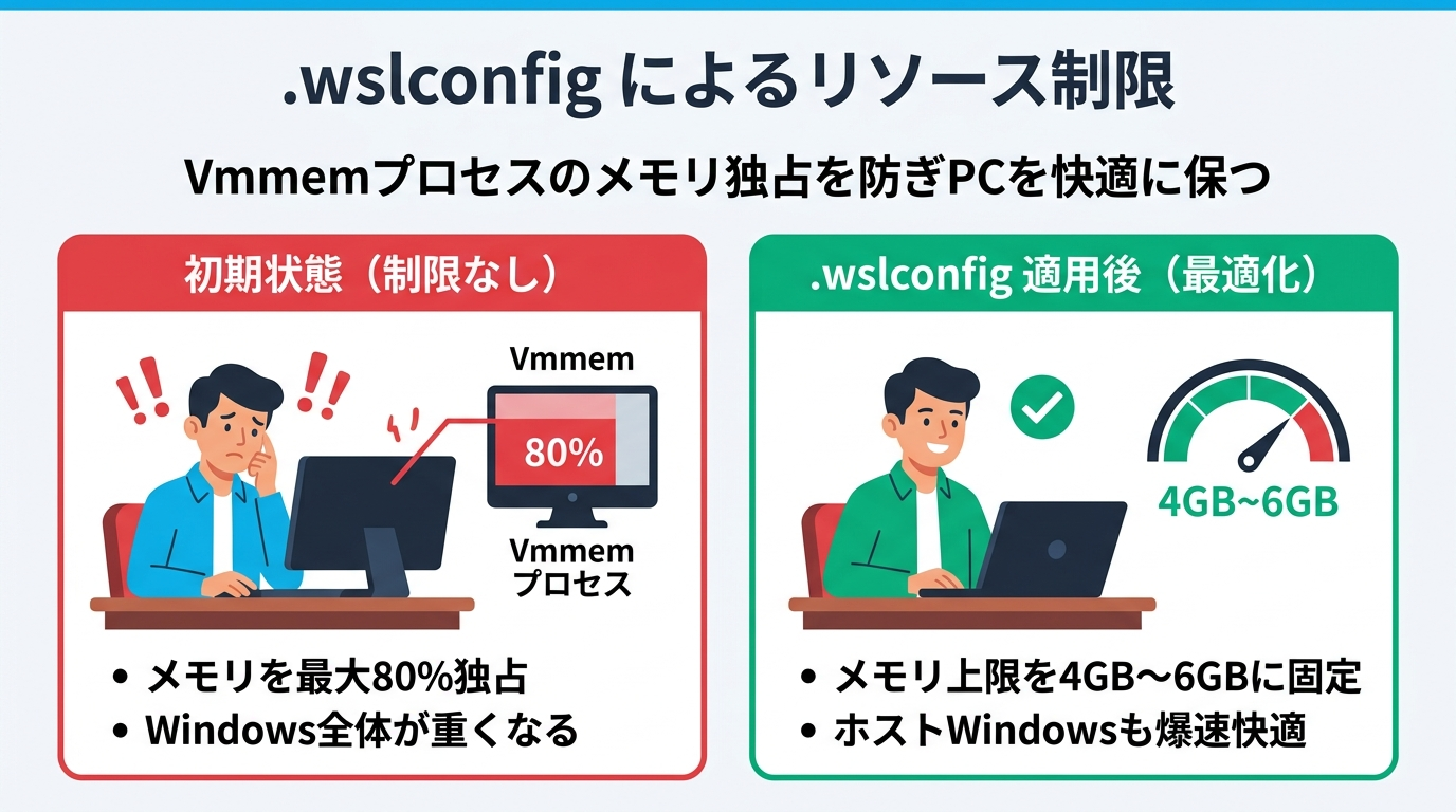 .wslconfigによるリソース制限