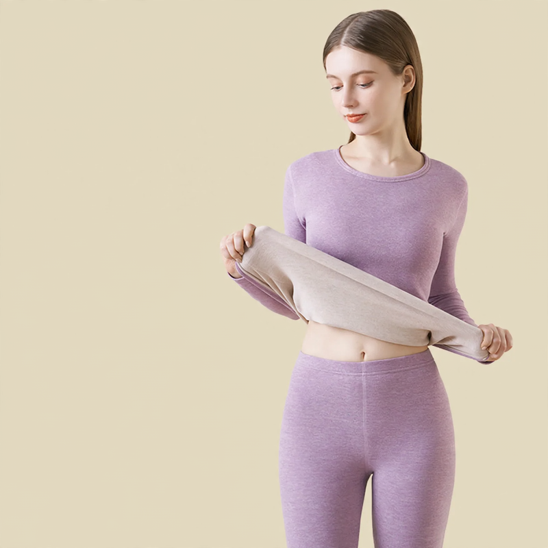 Women's thermal set, self-heating, with round neckline