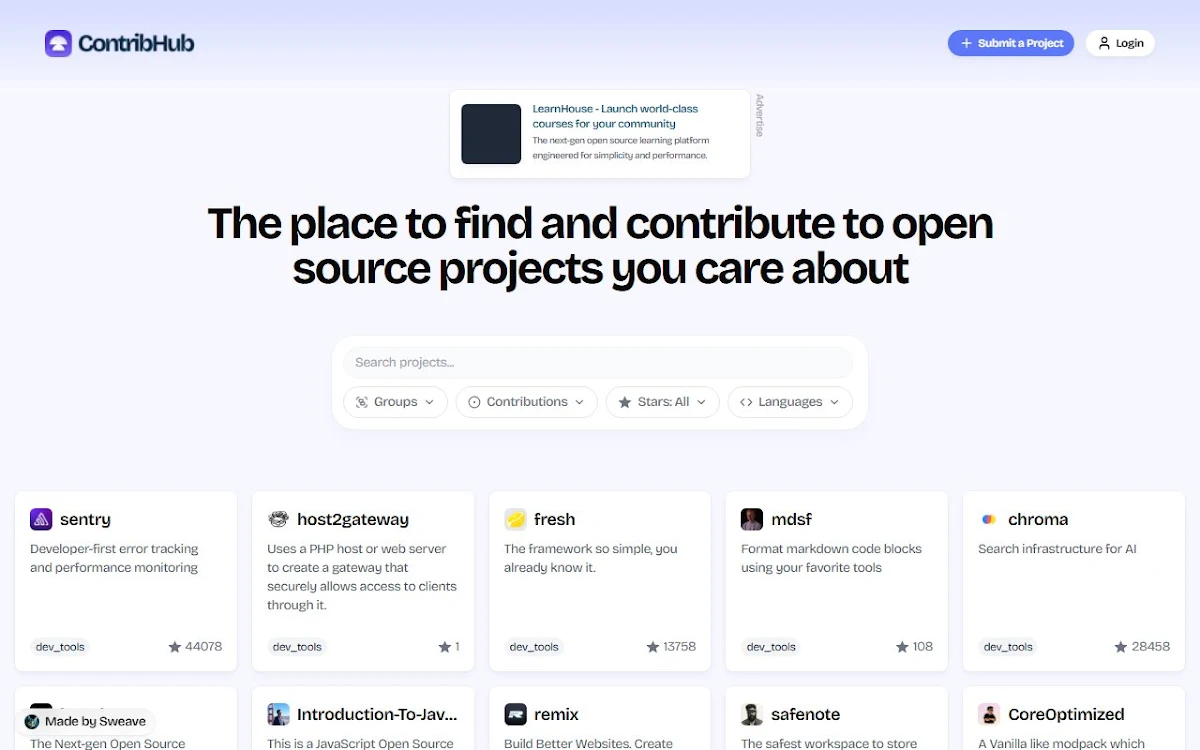 Captura de ContribHub