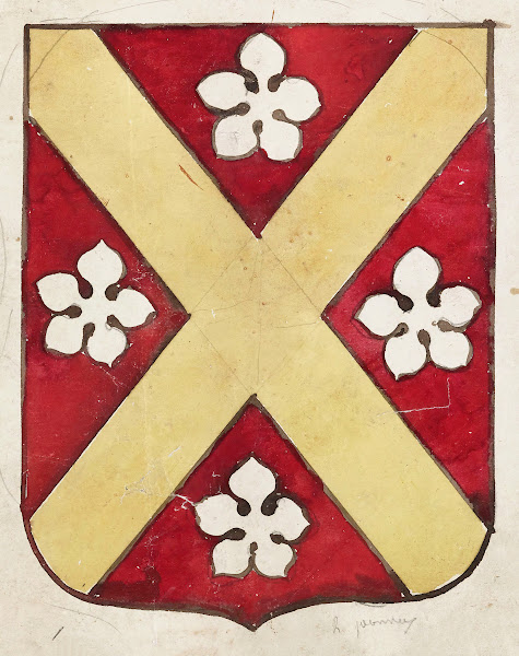 Etude pour un vitrail à motif héraldique  écusson