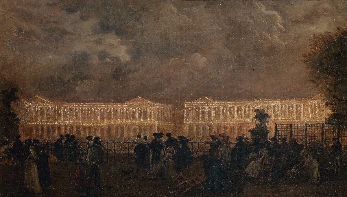 Illumination de la place Louis XV à loccasion de la naissance du dauphin en octo