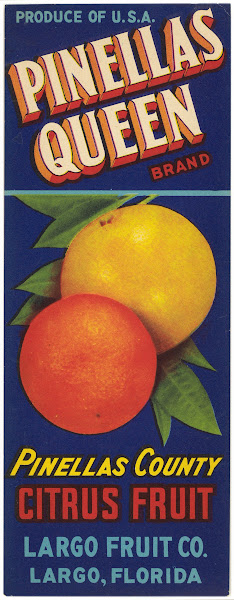 Pinellas Queen Brand Citrus Label 1930 1950