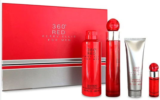 ESTUCHE PERRY ELLIS 360 RED HOMBRE 4PZS 100ML EDP + 7.5ML EDP + CREMA + DESODORANTE
