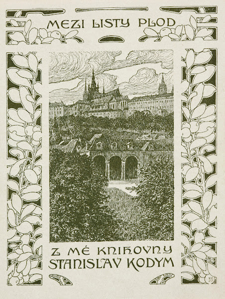 Bookplate zme knihovny Stanislav Kodym Mezi listy plod 1903