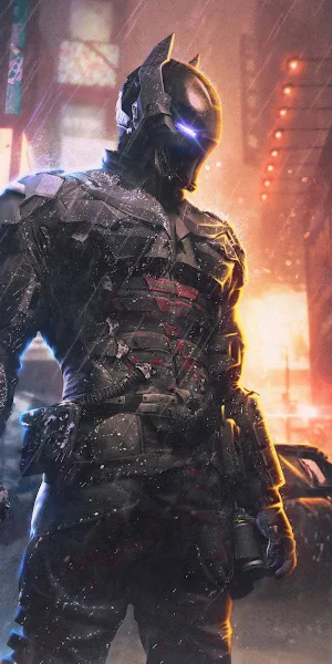 Arkham Knight, Batmobile, Gotham, Rain 4K Wallpaper Background