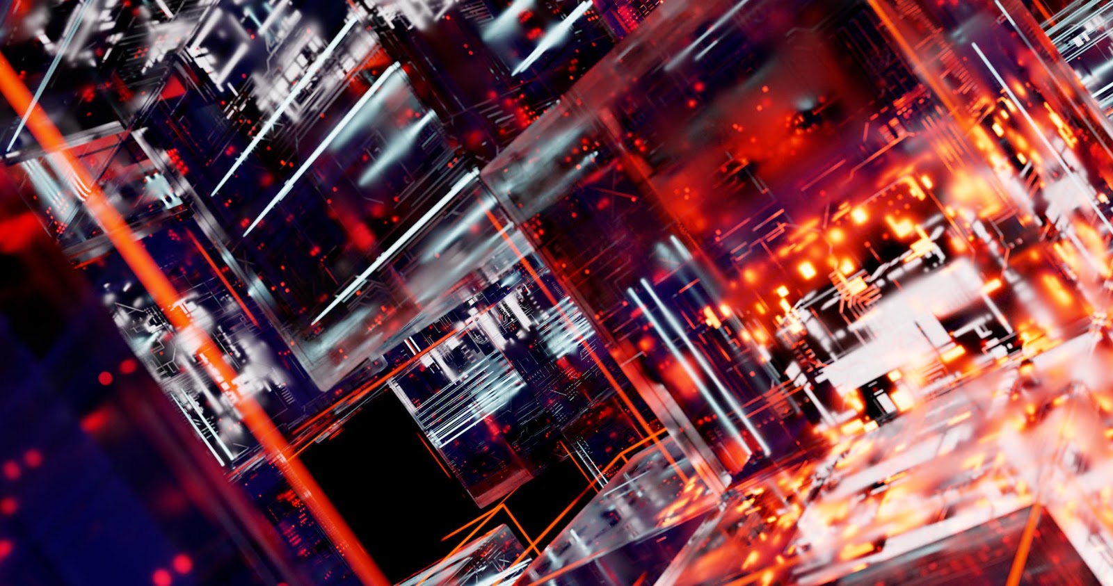 A panoramic view of a futuristic city with glowing network data flows, representing the global reach of the AI Market Price Surge.