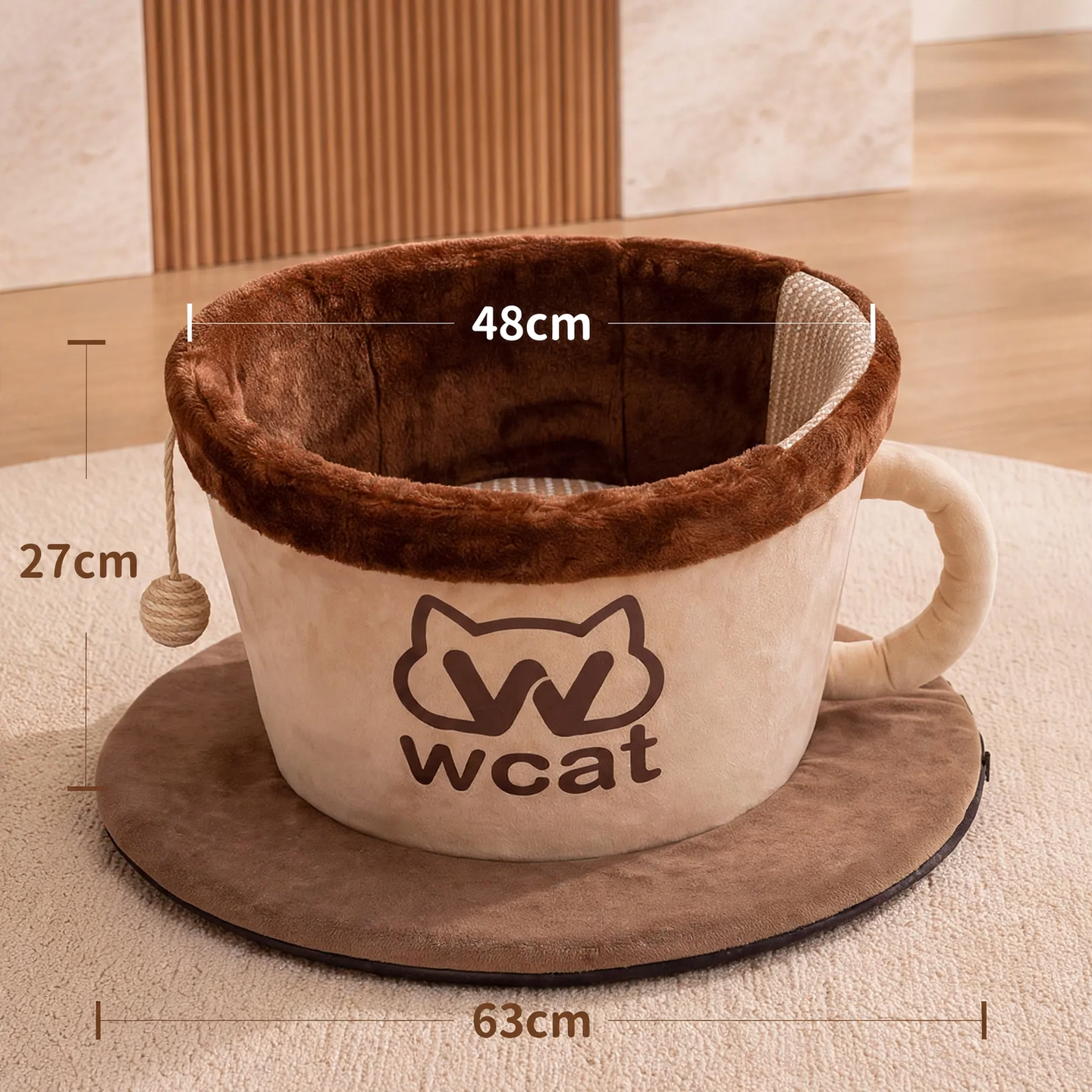Cat bed with scratching option and play function