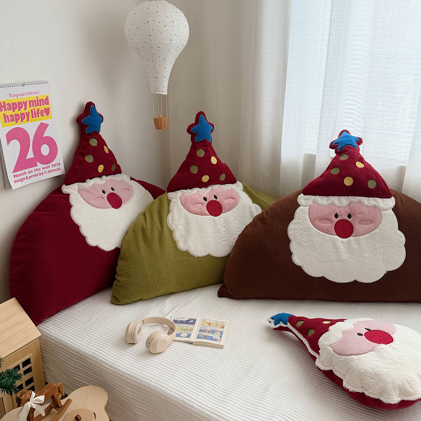 Santa Back Cushion, Plush, Removable