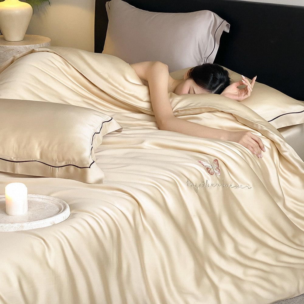 Solid Tencel bed cover, Class A, silky and soft