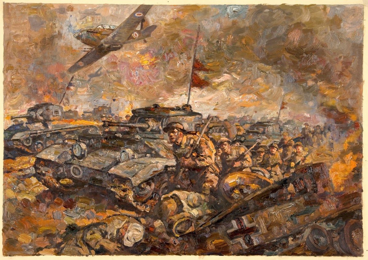 British soldiers and tanks advancing 1939 1946