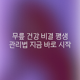 무릎 관절 건강, 관절 관리, 평생 건강, 운동과 건강, 노화 방지