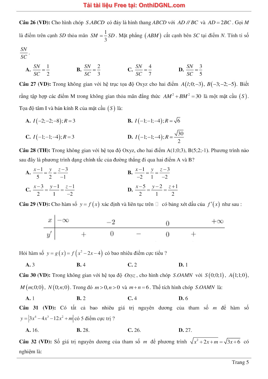 1300 bài tập môn Toán - Ôn thi ĐGNL ĐHQG Hà Nội Phần 13