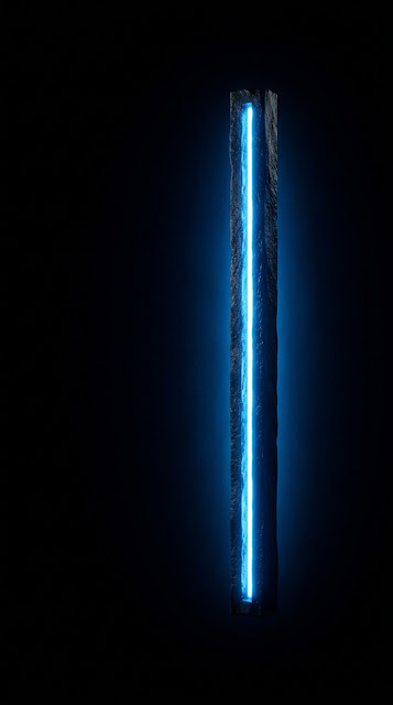 Minimalist Obsidian Black Neon Line Background - Free mobile Wallpaper