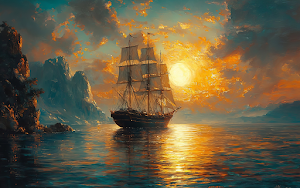 Ship Painting Wallpaper