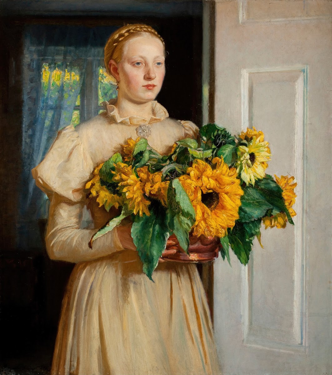 Girl with Sunflowers 1893 1893