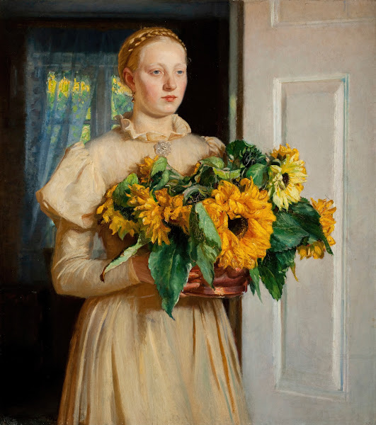Girl with Sunflowers 1893 1893