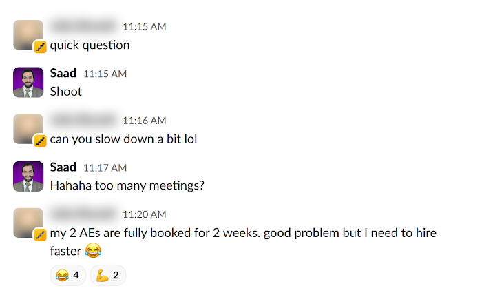 Client message in Slack