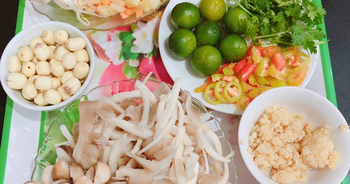 Cháo nấm hầm sen