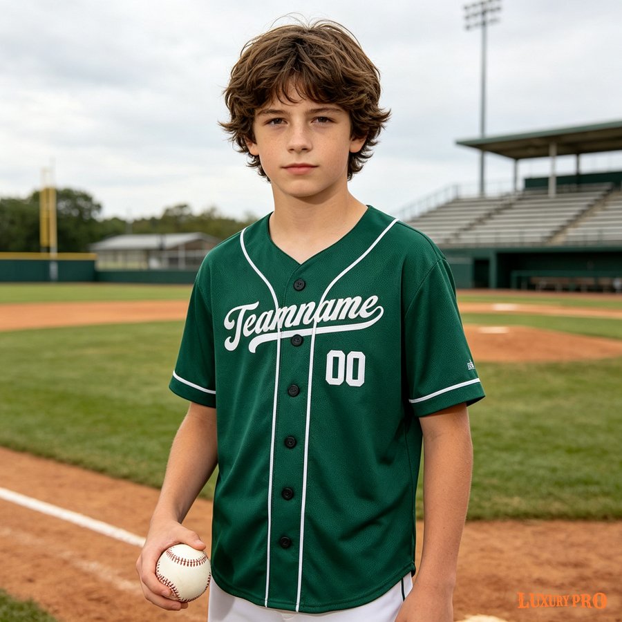 Kids Printed Piping Baseball Cardigan - Black Buttons