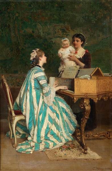 A Young Mother Playing the Hapsichord 1876