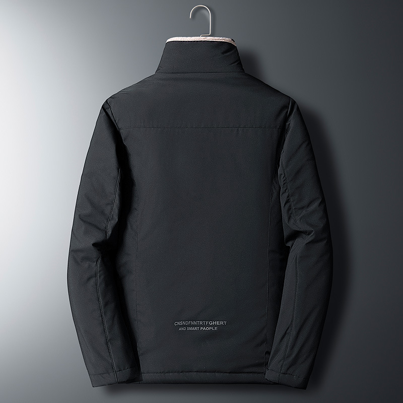 Insulated Men's Winter Jacket with Stand-Up Collar