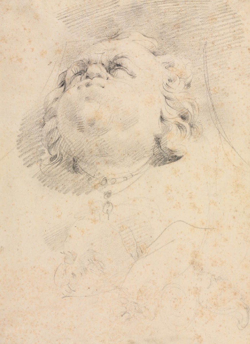 Sketch of a Heads after Giambolognas Neptune Fountain c 1654