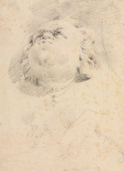 Sketch of a Heads after Giambolognas Neptune Fountain c 1654