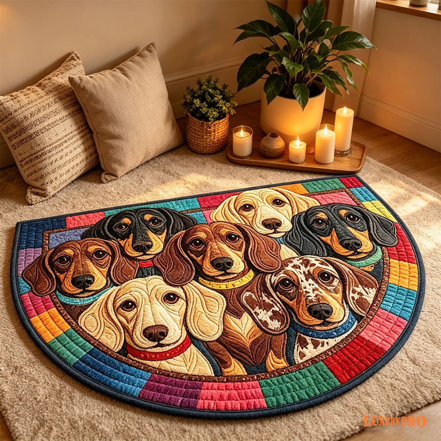 Diamond Quilted Half Round Doormat