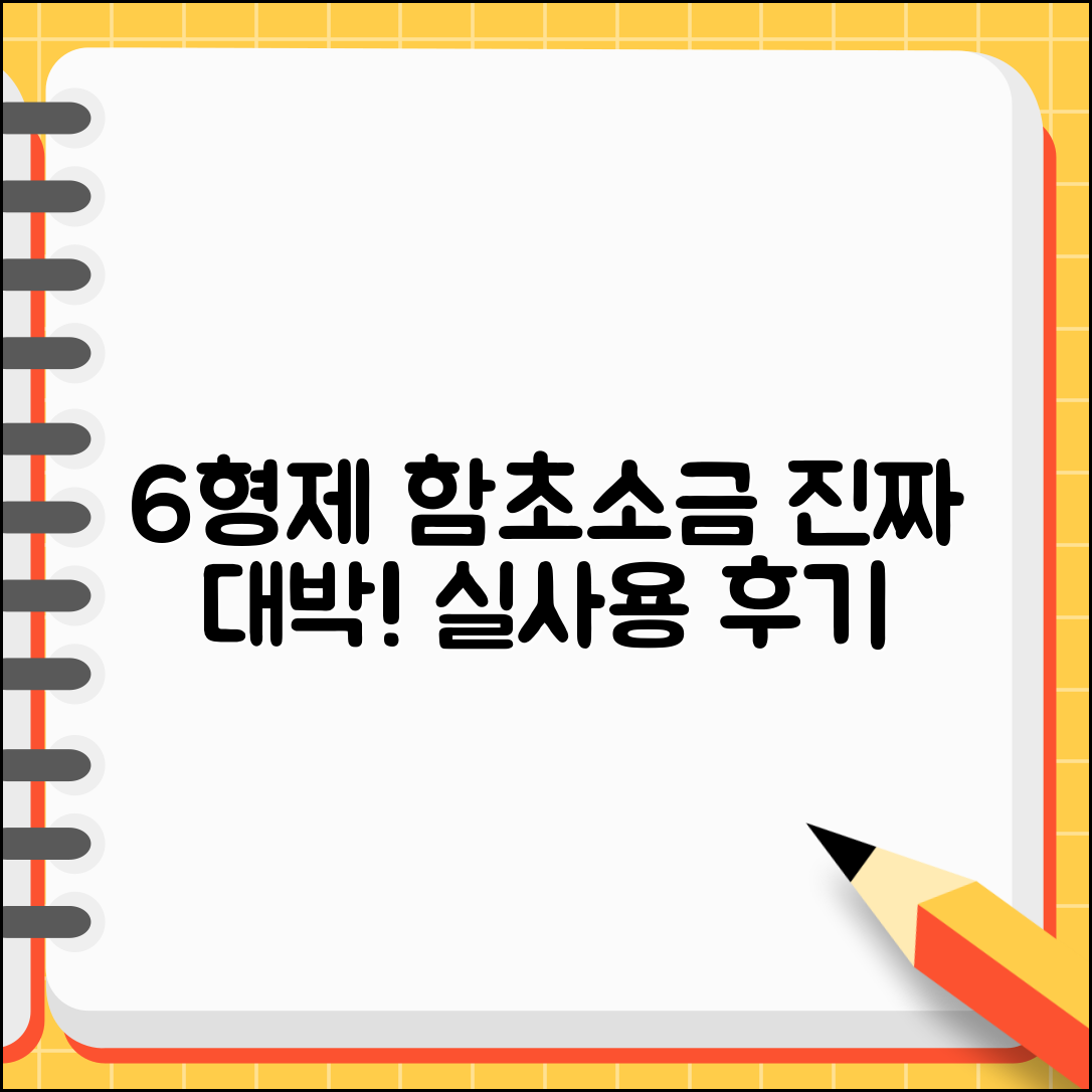“6형제함초소금, 실사용해보니 진짜 대박이네요!”