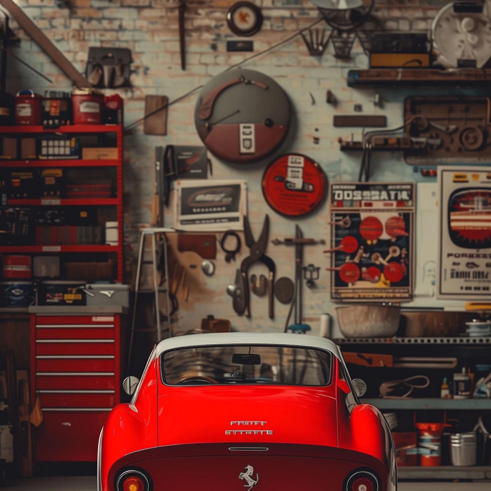 Download Ferrari, Classic Car, Garage, Auto Repair 4K iPhone