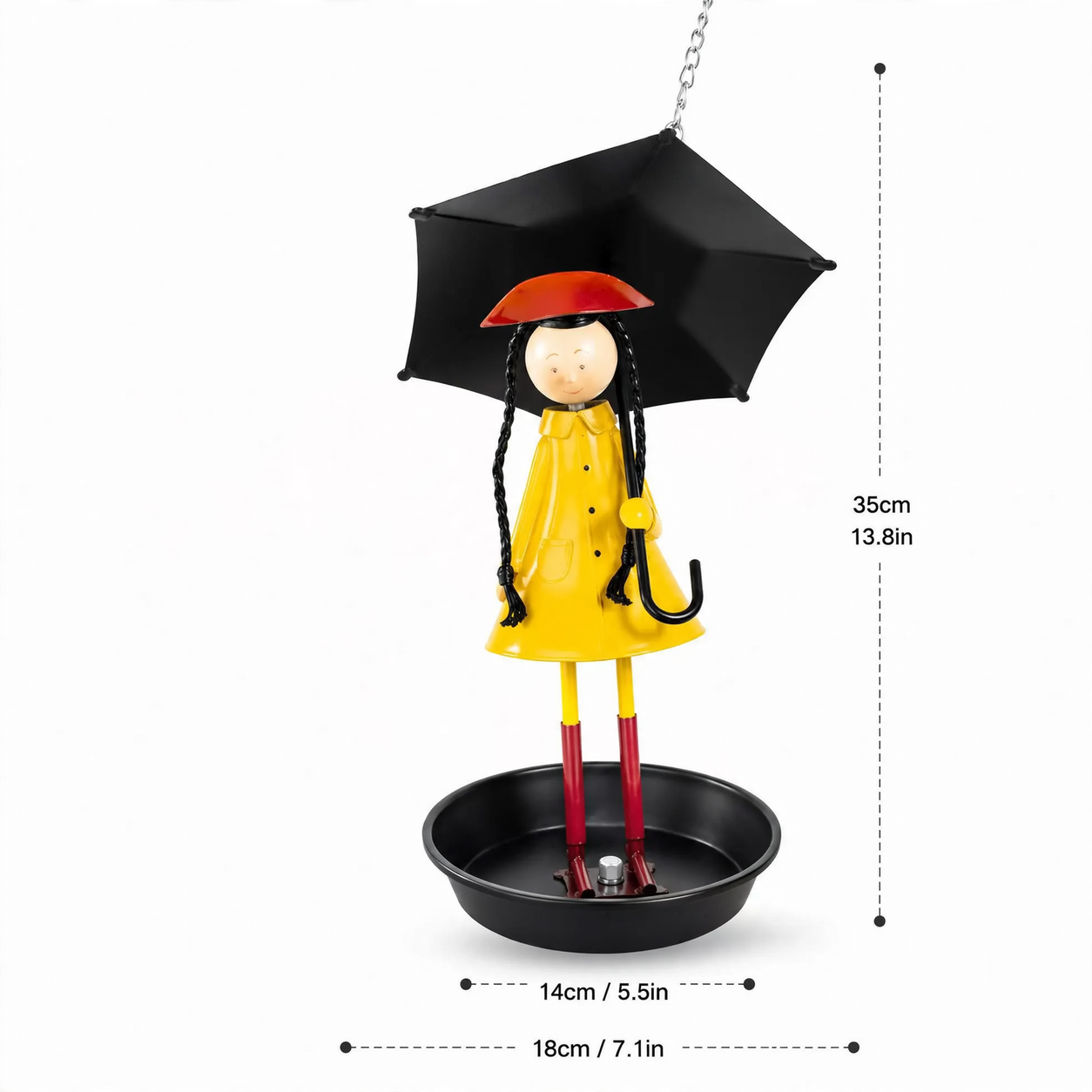 Metal Birdbath Girl Design for the Garden