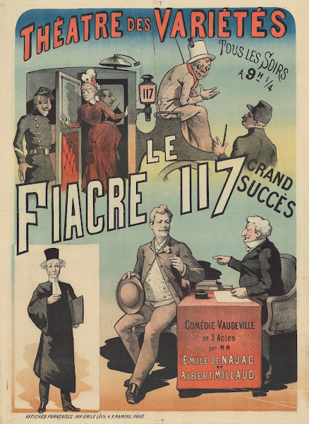 Théâtre des Variétés Le Fiacre 117 comédie Vaudeville en 3 actes par MM Emile de