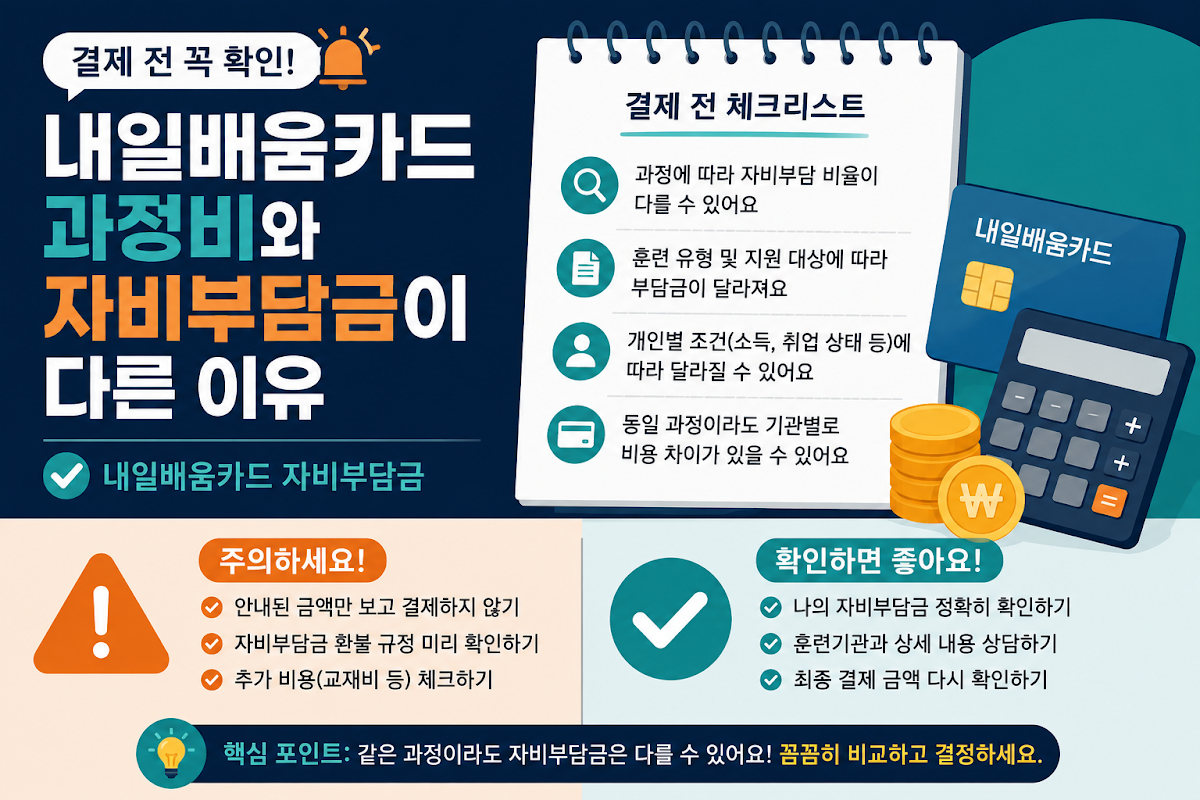내일배움카드 자비부담금 확인 절차 체크리스트