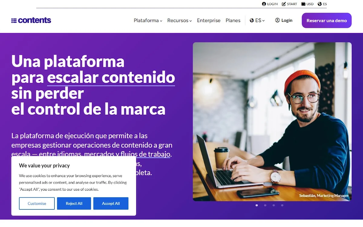 Captura de Contents
