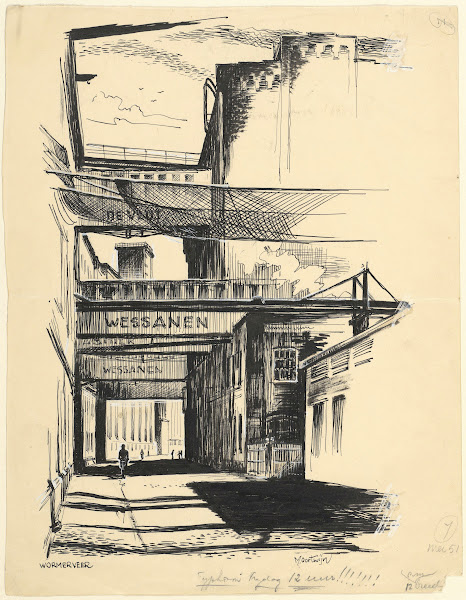 Gezicht in het industriecomplex van Wessanen 1951