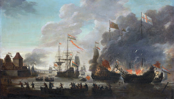 The Dutch Burning English Ships during the Dutch Raid on the Medway 20 June 1667