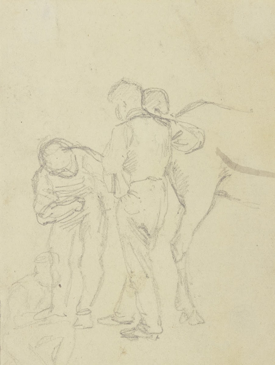 Drei Hufschmiede bei der Arbeit 1841