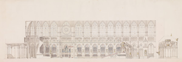 Cross Section of the Nave of Reims Cathedral decorated for the Coronation of Kin